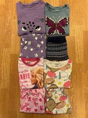 Girl’s Pajamas Bundle of 4 pairs Barbie Carter’s Joe Fresh Size 7/8